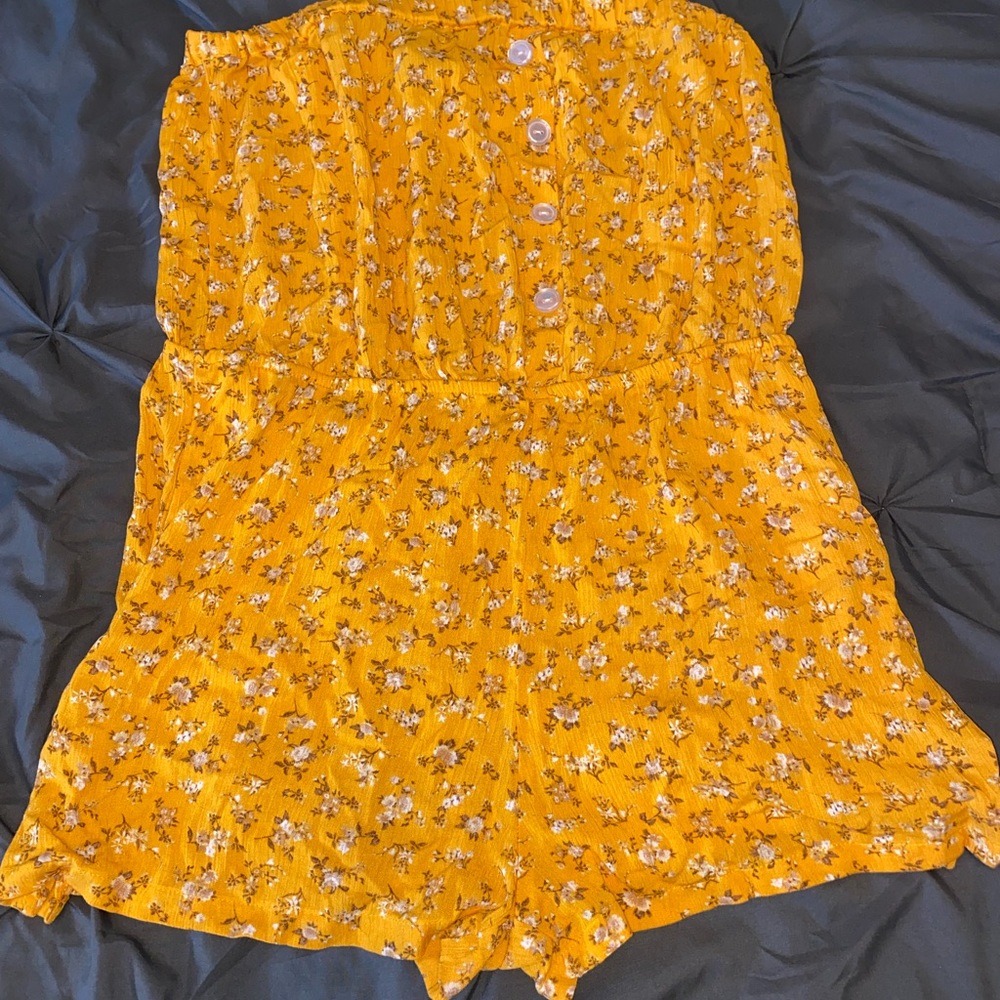 Yellow floral romper